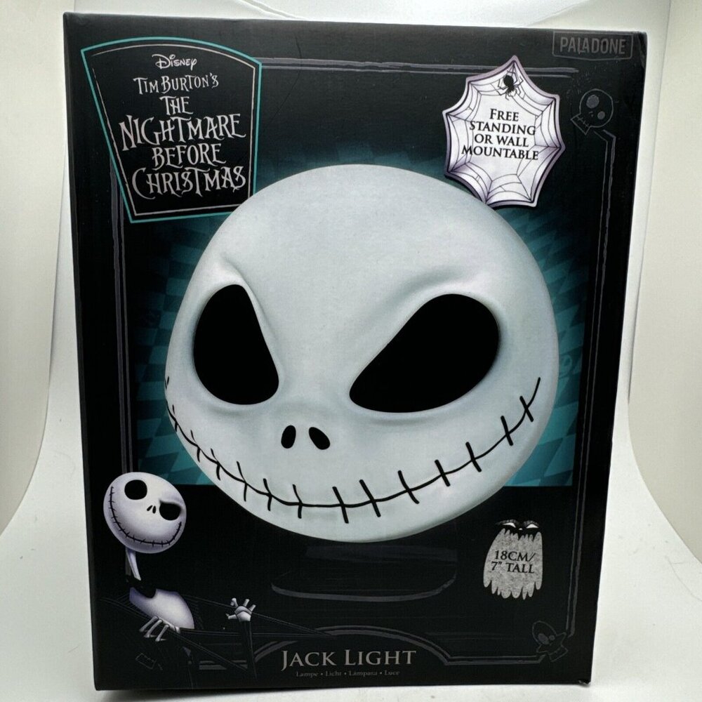 Nightmare Before Christmas Paladone Jack Skellington Head 7" /18cm Light Lamp UB